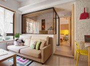 创意日式风格80平米一居室客厅窗帘装修效果图