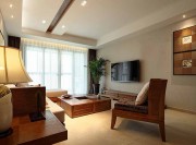 和谐舒适的东南亚风格100平米三居室客厅装修效果图