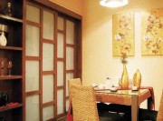 清爽中式风格60平米小户型餐厅背景墙装修效果图