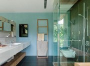 静谧自然日式风格200平米别墅卫生间浴室柜装修效果图