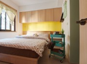 创意日式风格80平米一居室卧室背景墙装修效果图