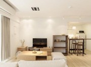 清新舒适的日式风格70平米一居室客厅电视背景墙装修效果图