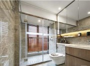 灰色调新古典风格70平米一居室卫生间浴室柜装修效果图