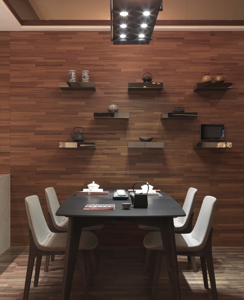 简洁雅致中式风格140平米三居室餐厅背景墙装修效果图