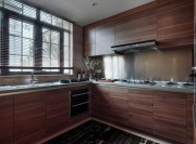 时尚现代中式风格100平米三居室厨房橱柜装修效果图