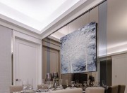 明亮新古典风格60平米小户型餐厅背景墙装修效果图