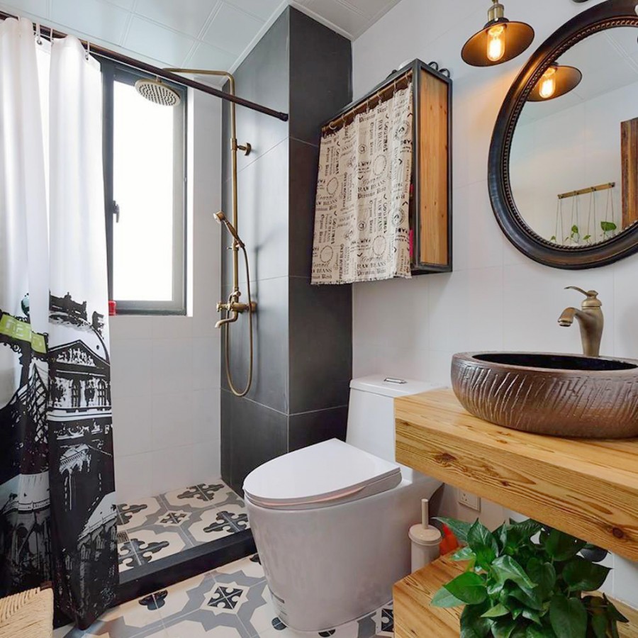 精致紧凑新古典风格70平米一居室卫生间浴室柜装修效果图