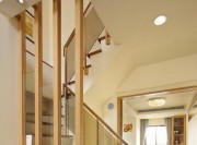 禅意复古中式120平米复式loft客厅楼梯装修效果图