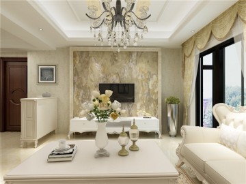 大气优雅的欧式风格三居室装修效果图