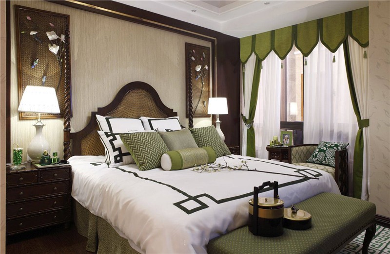 精致典雅的东南亚风格四居室卧室装修效果图