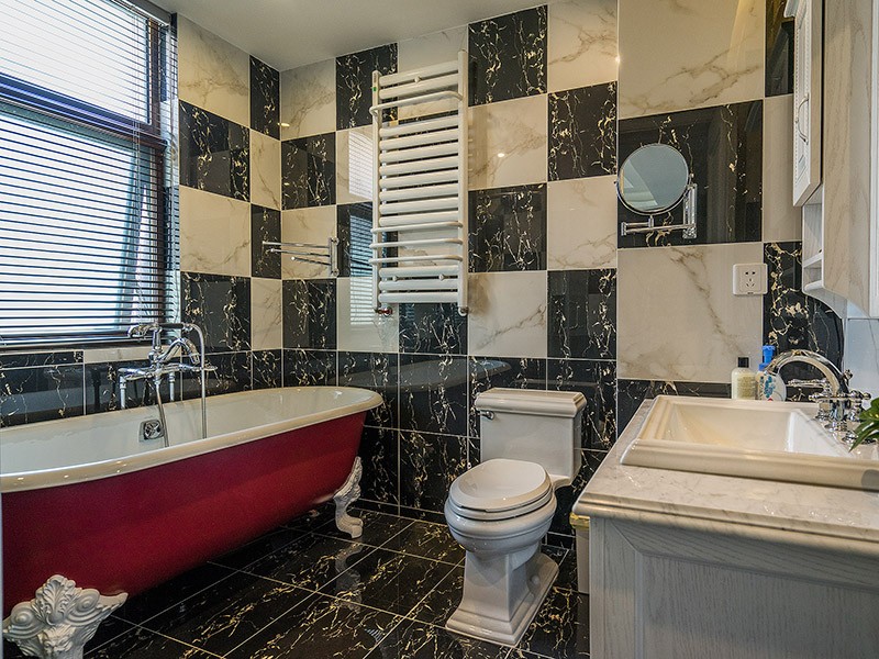 内敛含蓄的中式风格200平米别墅卫生间浴室柜装修效果图