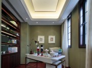 时尚现代中式风格100平米三居室书房背景墙装修效果图