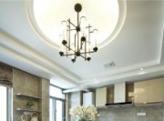 高雅温润新古典风格80平米一居室餐厅吊顶装修效果图