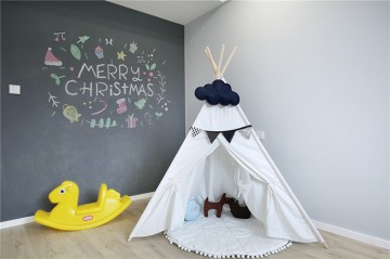 温润素净的北欧风格复式儿童房一角装修效果图