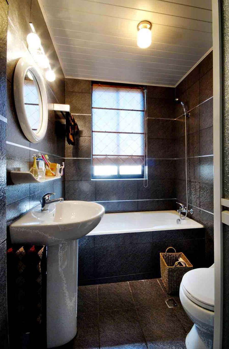 唯美静谧中式风格90平米二居室卫生间浴室柜装修效果图