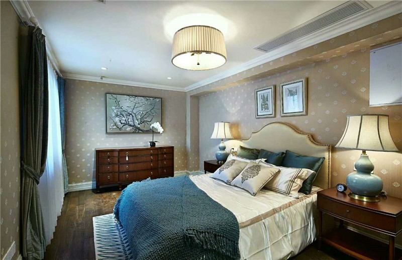 古典欧式风格别墅卧室背景墙装修效果图