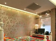 实木经典新古典风格100平米二居室卧室背景墙装修效果图