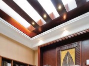 典雅褐色新古典风格120平米公寓书房背景墙装修效果图