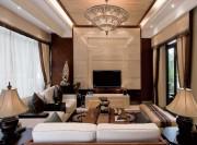 典雅褐色新古典风格120平米公寓客厅电视背景墙装修效果图
