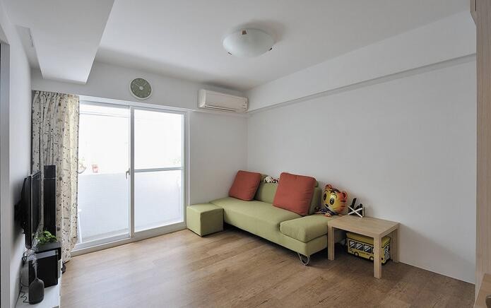小巧紧凑现代简约风格50平米公寓客厅背景墙装修效果图