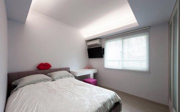 唯美现代简约风格100平米复式loft卧室背景墙装修效果图