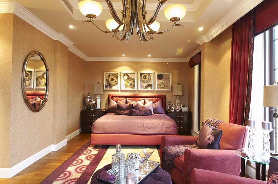 华贵绚丽的新古典风格300平米别墅卧室背景墙装修效果图