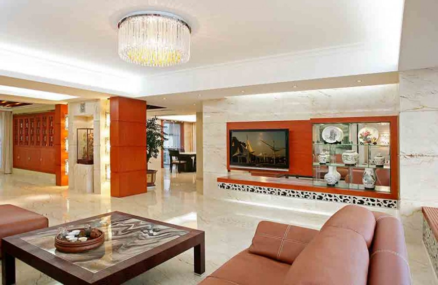 时尚新古典风格100平米公寓客厅电视背景墙装修效果图