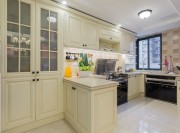 时尚裸灰新古典风格140平米四居室厨房橱柜装修效果图