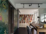色彩斑斓现代简约风格90平米三居室餐厅吊顶装修效果图
