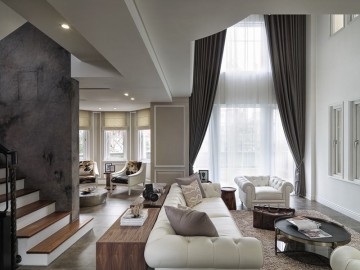 经典黑白灰现代简约风格200平米别墅装修效果图
