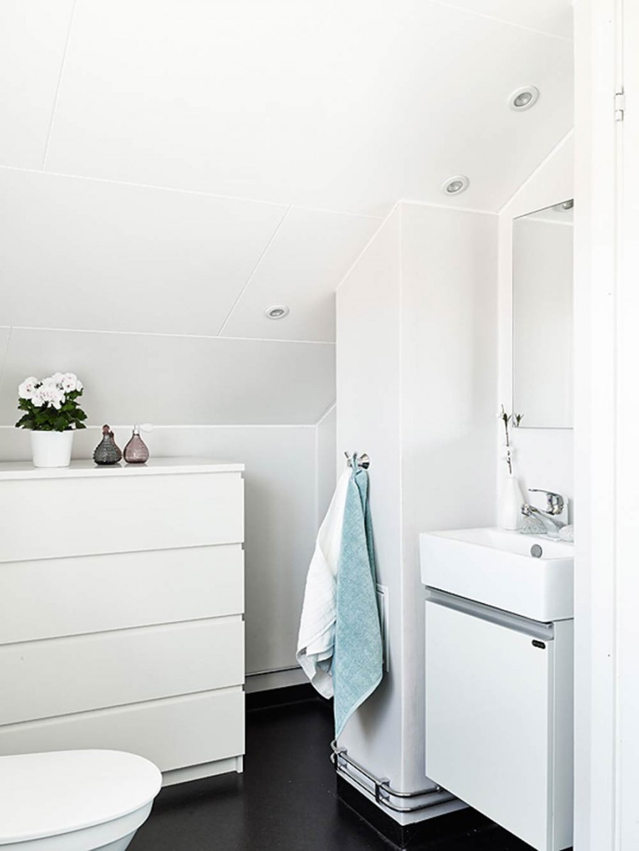 素雅现代简约风格40平米公寓卫生间浴室柜装修效果图
