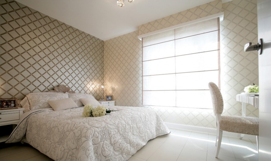 唯美大气新古典风格120平米复式loft卧室飘窗装修效果图