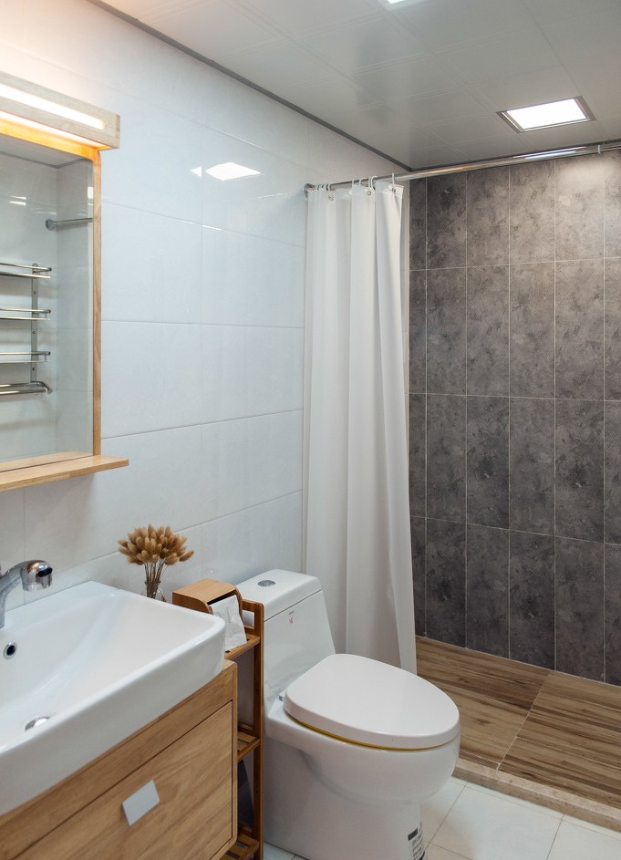 温润柔和现代简约风格90平米三居室卫生间浴室柜装修效果图