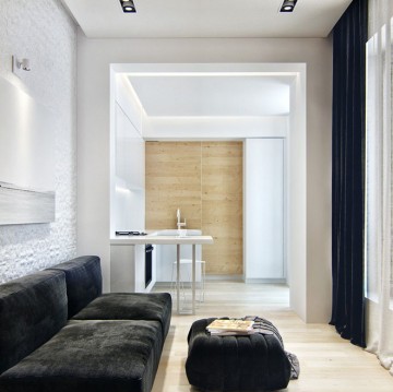 极简欧式风格40平米一居室装修效果图