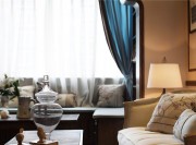 浪漫复古欧式风格90平米公寓客厅飘窗装修效果图