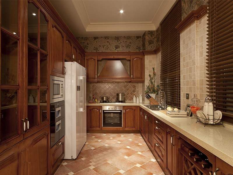 古典奢华欧式风格120平米复式loft厨房橱柜装修效果图