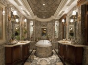 古典奢华欧式风格120平米复式loft卫生间浴室柜装修效果图